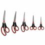 Ножницы набор 5шт (140,170,190,220,240мм) метал черно-красные вставки европодвес Brauberg 1/12 (Клие