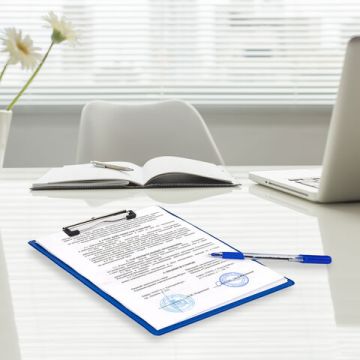 Доска-планшет с прижимом А4 22,8х31,8см картон/ПВХ синий STAFF 1/48 (клиент)