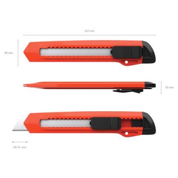 Нож канцелярский 18мм фиксатор ассорти подвес Erich Krause 1/12