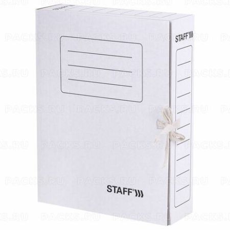 Папка д/бумаг с завязк 75мм до 700л бел STAFF