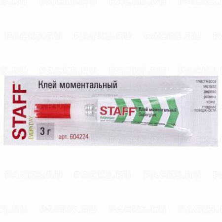 Клей моментальный суперклей STAFF EVERYDAY, 3г