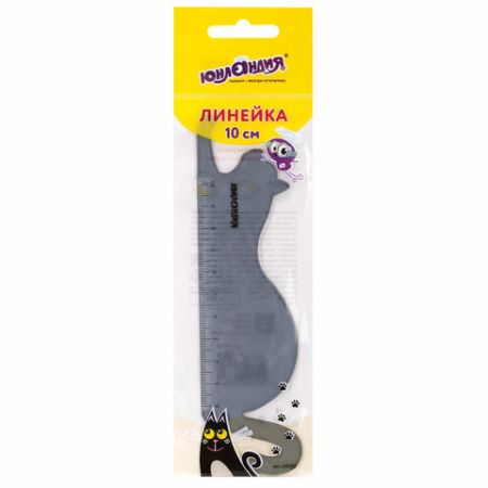 Линейка 10см пластиковая фигурная ЮНЛАНДИЯ Кошка 1/24/960 (Клиент)