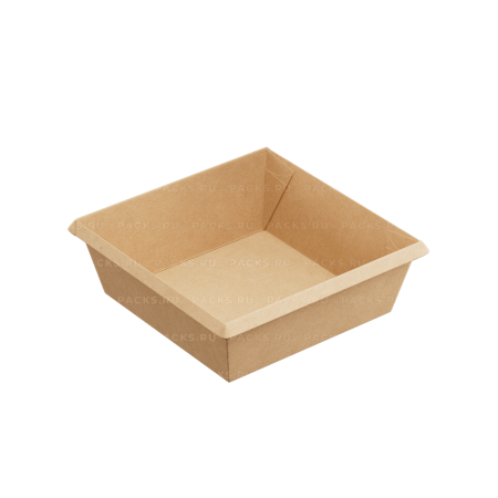 Контейнер салатник 550мл 130х130х45мм OneClick крафт ламин 1EA (крышка 458011, 458061) 50/400