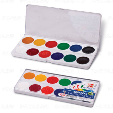 Краски акварельные 12цв медовые Классика ЛУЧ 1/48