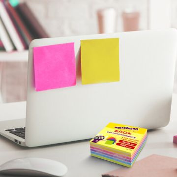 Блок самоклеящийся (стикеры) 76х76мм 400л 7цв Неоновый Юнландия 1/6/96 (Клиент)