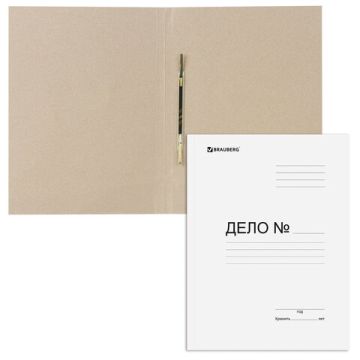 Скоросшиватель картон белый BRAUBERG Standard гарант. пл. 300г/кв.м. на 200 листов 1/200