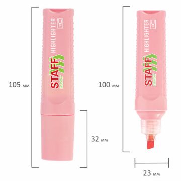 Текстмаркер розовый пастельный 1-5мм STAFF Everyday 1/12