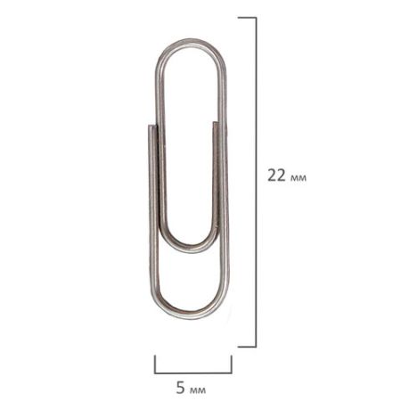 Скрепки 22мм 100шт металлические эконом STAFF 1/33/198