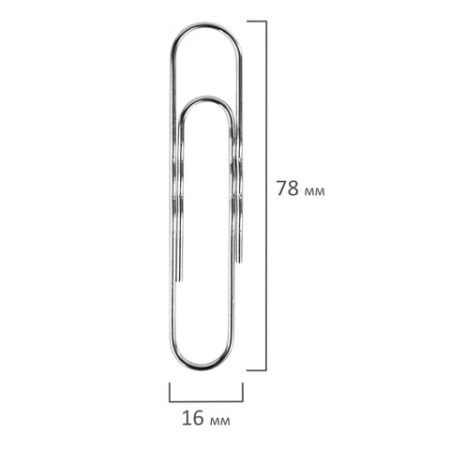 Скрепки 78мм 50шт оцикованные гофрированные BRAUBERG 1/10/100 (Клиент)