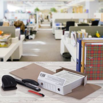 Папка архивная с завязками А4 (325х250мм), 75мм, до 700л, микрогофрокартон, БЕЛАЯ, STAFF, 128869