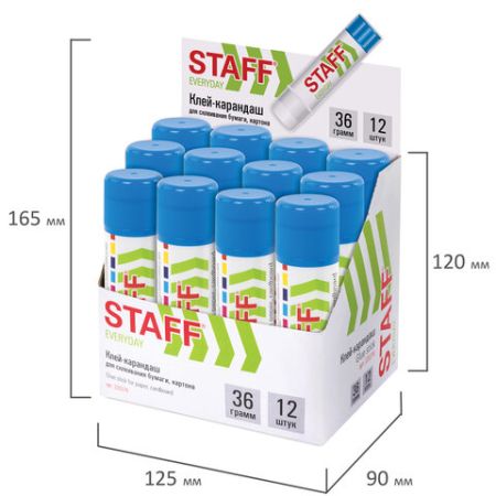 Клей-карандаш 36г STAFF 1/12