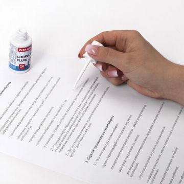 Корректирующая жидкость штрих 20мл флакон с кисточкой быстросохнущая EXTRA BRAUBERG 1/10 (Клиент)