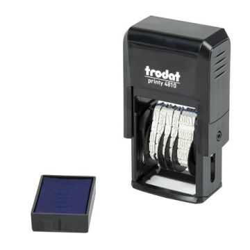 Датер-мини месяц цифрами для банка оттиск 204мм синий, корпус черный TRODAT 4810 BANK 1/10 (клиент)