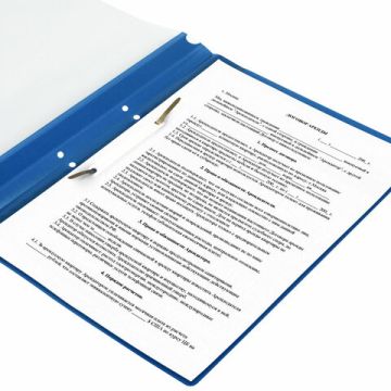 Папка скоросшиватель с прозр верхн лист с перфорацией STAFF синий 1/25/500 (клиент)