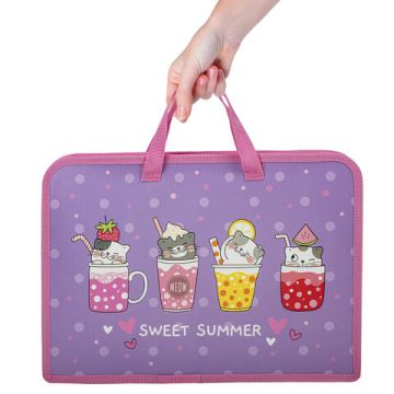 Папка на молнии с ручками А4 пластик 1 отделение, на молнии, ширина 45мм Юнландия 1/24