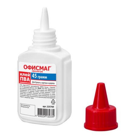 Клей ПВА 40гр бумага картон дерево ОФИСМАГ 1/70