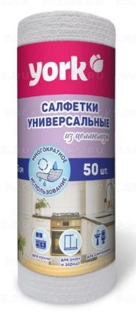 Салфетка целлюлозная (25х25) универсальные (50шт) YORK 1/12