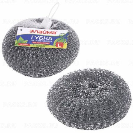 Мочалка для посуды метал. ЛАЙМА, сетчатые 60г 1/120