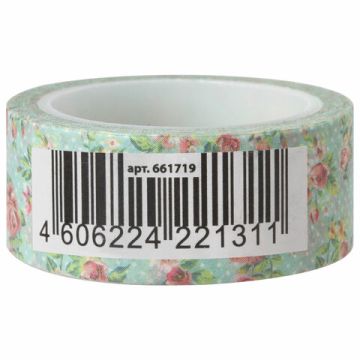 Клейкая лента для декора 15ммх5м ассорти, в дисплее, рисовая бумага ОСТРОВ СОКРОВИЩ 1/32