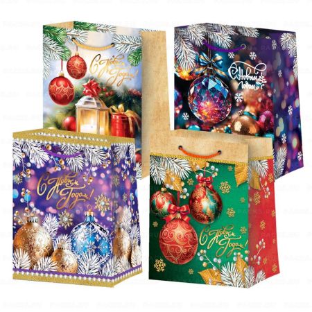 НГ Пакет подарочный ламинированный (18x22,7x10) Микс№4 1/12/360