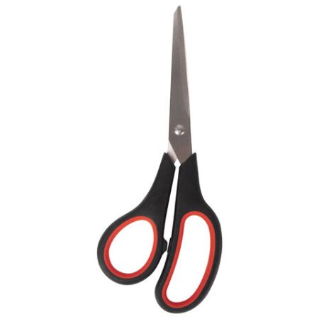 Ножницы 195мм метал черно-красные вставки европодвес в чехле Everday Staff 1/12