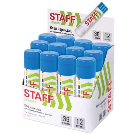 Клей-карандаш 36г STAFF 1/12