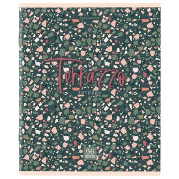 Тетрадь 96л А4 клетка скоба обложка картон Terrazzo 1/5/50