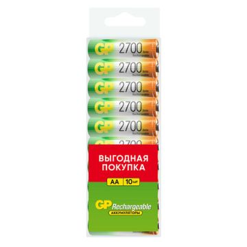 Элемент питания GP AA (HR6) Ni-Mh 2650 mAh 10шт пласт. бокс 1/20 (Клиент)