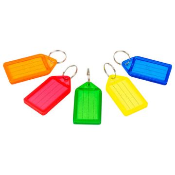 Бирки для ключей КОМПЛЕКТ 20 ШТ длина 55 мм инфо-окно 39х22 мм АССОРТИ BRAUBERG 1/1 (клиент)