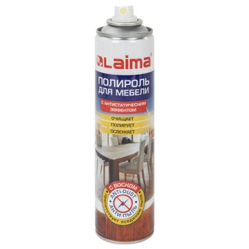 Полироль для мебели 300мл ЛАЙМА Антипыль с воском и антистатиком 1/12