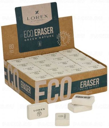 Ластик 26х19х8мм натуральный каучук прямоуг LOREX 1/80