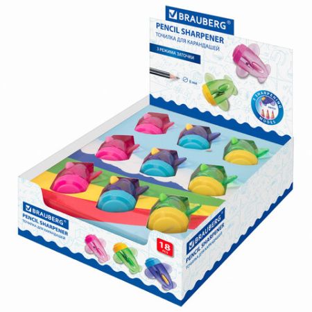 Точилка 1 отверстие с контейнером BRAUBERG JET 1/18