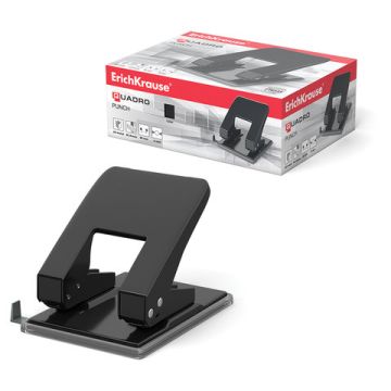 Дырокол на 40листов металлический большой черный 4669 Quadro ERICH KRAUSE 1/24