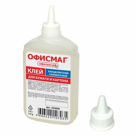 Клей канцелярский силикатный 110гр ОФИСМАГ 1/50