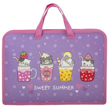 Папка на молнии с ручками А4 пластик 1 отделение, на молнии, ширина 45мм Юнландия 1/24