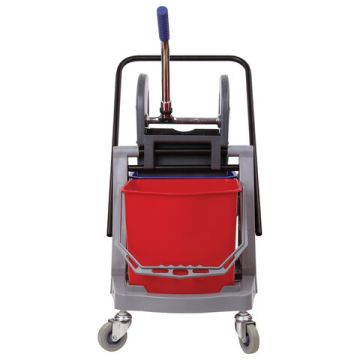 Тележка уборочная BRABIX 2 съемных ведра 17л мех. отжим корзина поддон 2 лотка 1/1 (клиент)