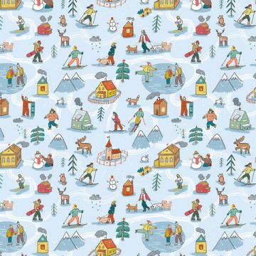 НГ Бумага упаковочная 70х100см ЗОЛОТАЯ СКАЗКА Веселый НГ 10дизайнов 105г/м2 1/50