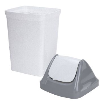 Ведро-контейнер 25л с крышкой (качающейся) для мусора, Свинг 58х32х28см серое IDEA 1/5 (клиент)