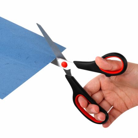 Ножницы набор 5шт (140,170,190,220,240мм) метал черно-красные вставки европодвес Brauberg 1/12 (Клие