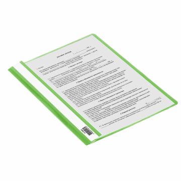 Папка скоросшиватель с прозр верхн лист BRAUBERG А4 салатовый 1/25