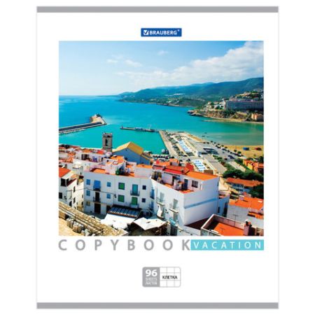 Тетрадь 96л А5 клетка обложка картон КАНИКУЛЫ BRAUBERG 5/50