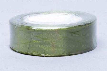 Лента атласная 25мм 25м оливковая 5/5