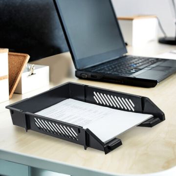 Лоток горизонтальный для бумаг 343х262х58мм черный BRAUBERG Office-Expert 1/20 (клиент)