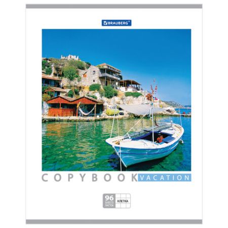 Тетрадь 96л А5 клетка обложка картон КАНИКУЛЫ BRAUBERG 5/50