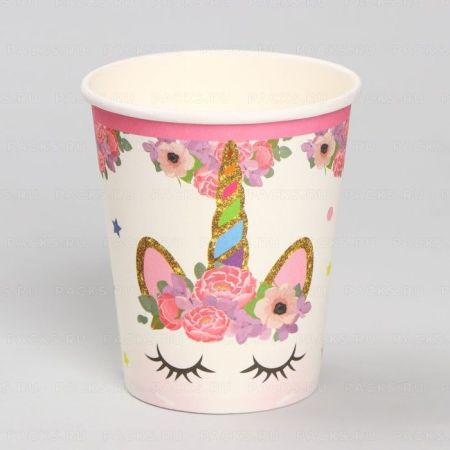 Стакан бумажный 250мл Единорог (6шт) 1/500