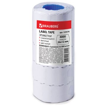 Этикет-лента (26х12) белая 800шт/рул/д/пистолета волна 5/100 (Клиент)