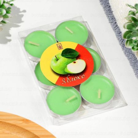 Свеча чайная ароматическая 6шт яблоко 1/336