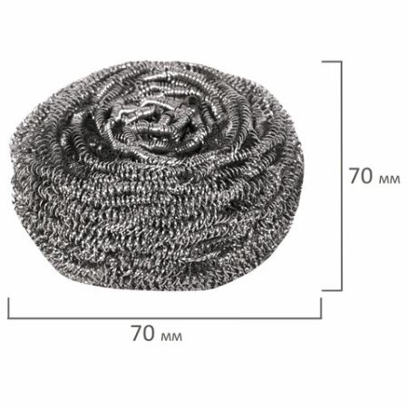 Мочалка для посуды металлическая большая спиральная 50г ЛАЙМА 1/144 (клиент)