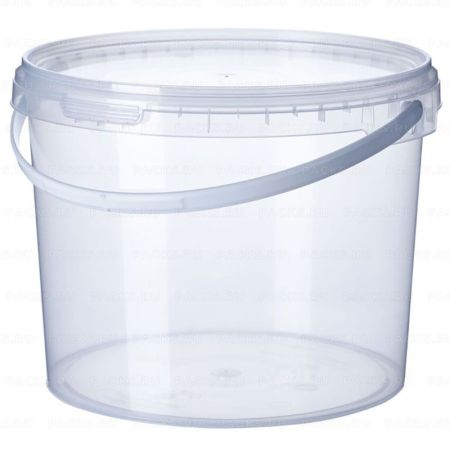 Ведро пищевое прозрачное 3,0л с крышкой 50/50
