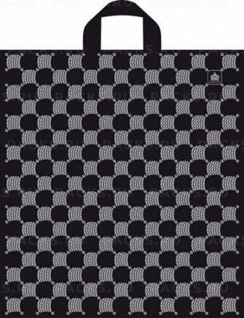 Пакет с петлевой ручкой (40х44)-43 Серебряные соты 50/300